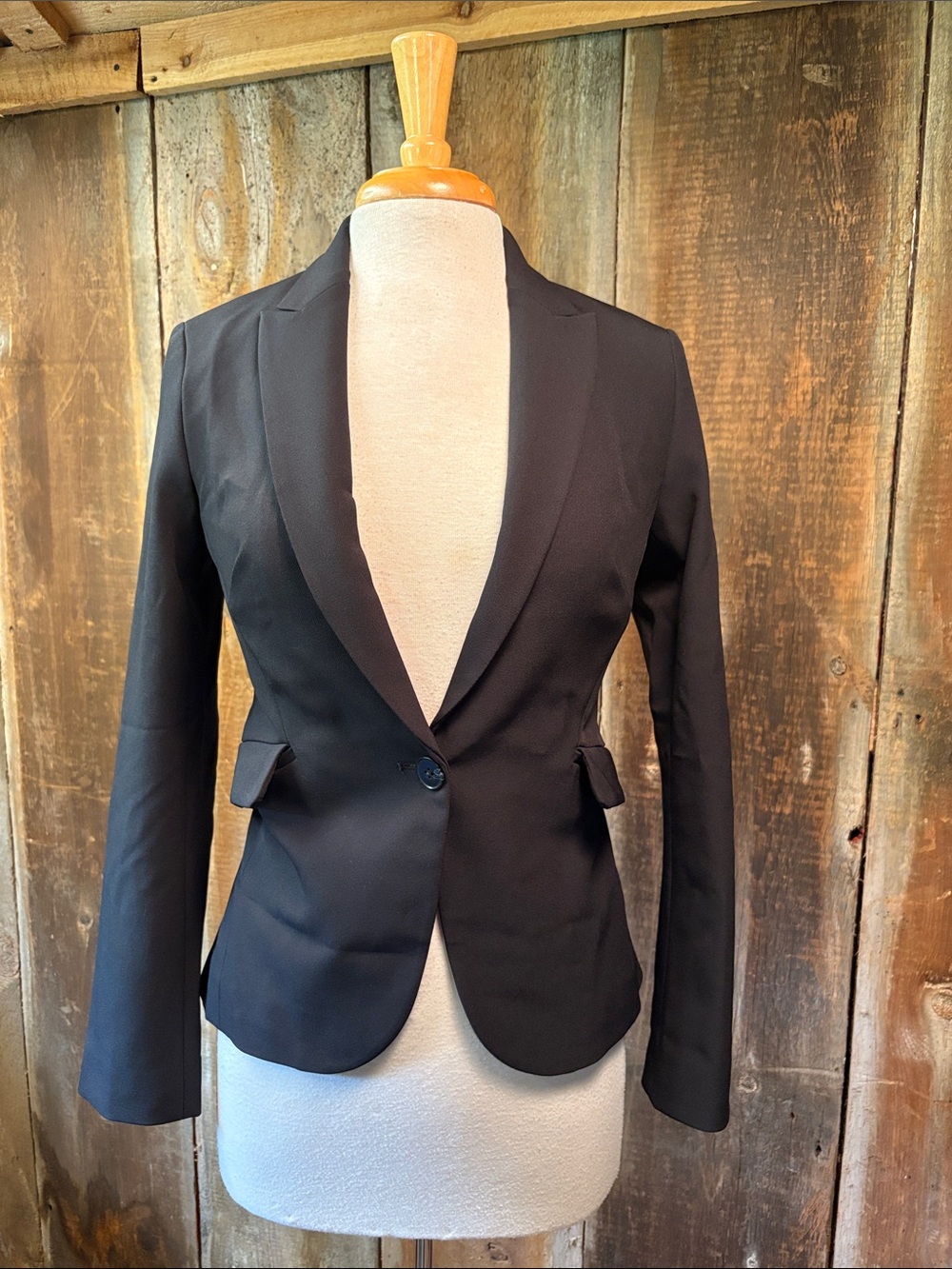Express Super Soft Twill Tailored Blazer Jacket Black Size 4 VERY Nice Jacket